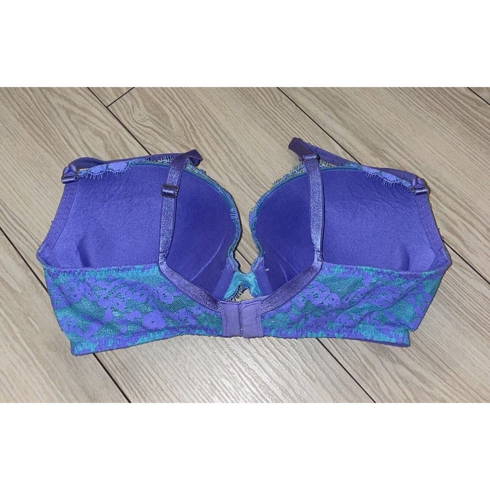Victorias Secret Very Sexy Push Up Bra Padded UW Lace Womens 34D Blue Purple - Picture 4 of 6